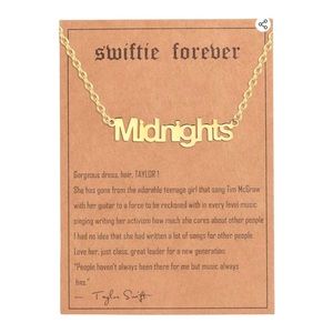 Taylor Swift Midnight Eras Tour Gold Stainless Steel Hypoallergenic Necklace
